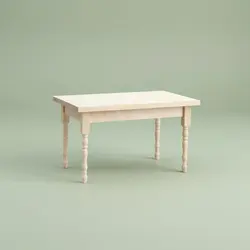 Mesa miniatura de madera para casa de muñecas – escritorio artesanal