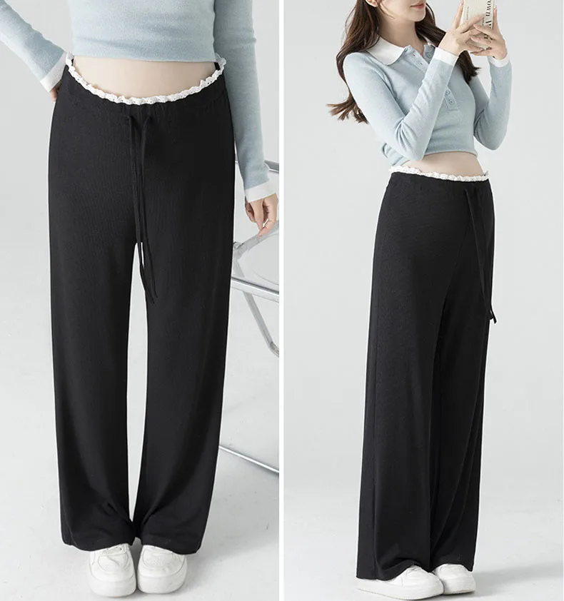Pantalones de maternidad cintura alta plisados formales para oficina