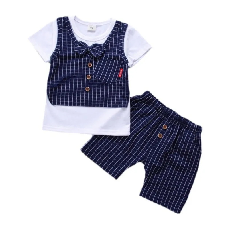 Conjunto verano bebé: camiseta a cuadros y shorts de algodón - imagen 4
