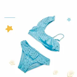 Bañador de lunares con volantes para niña verano suave elástico