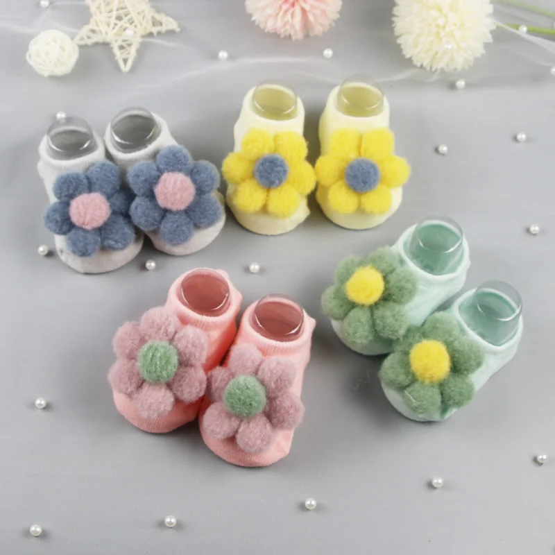 Calcetines antideslizantes de algodón para bebé con lazo - imagen 4