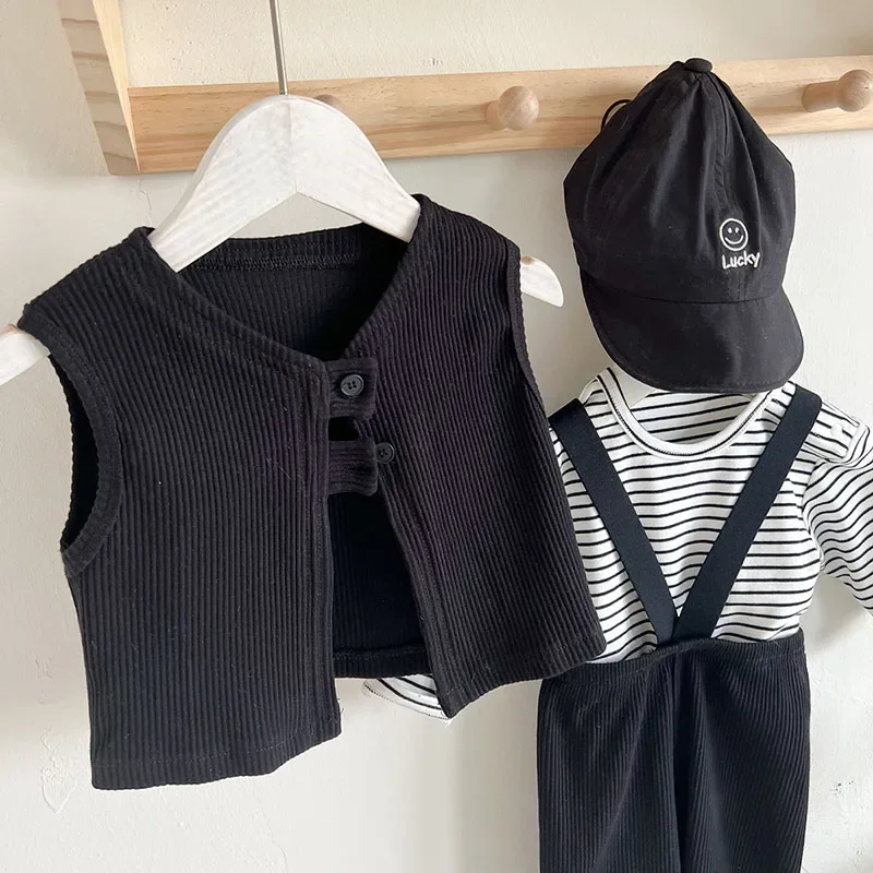 MILANCEL Conjunto bebé primavera chaleco tiras y camiseta rayas - imagen 2