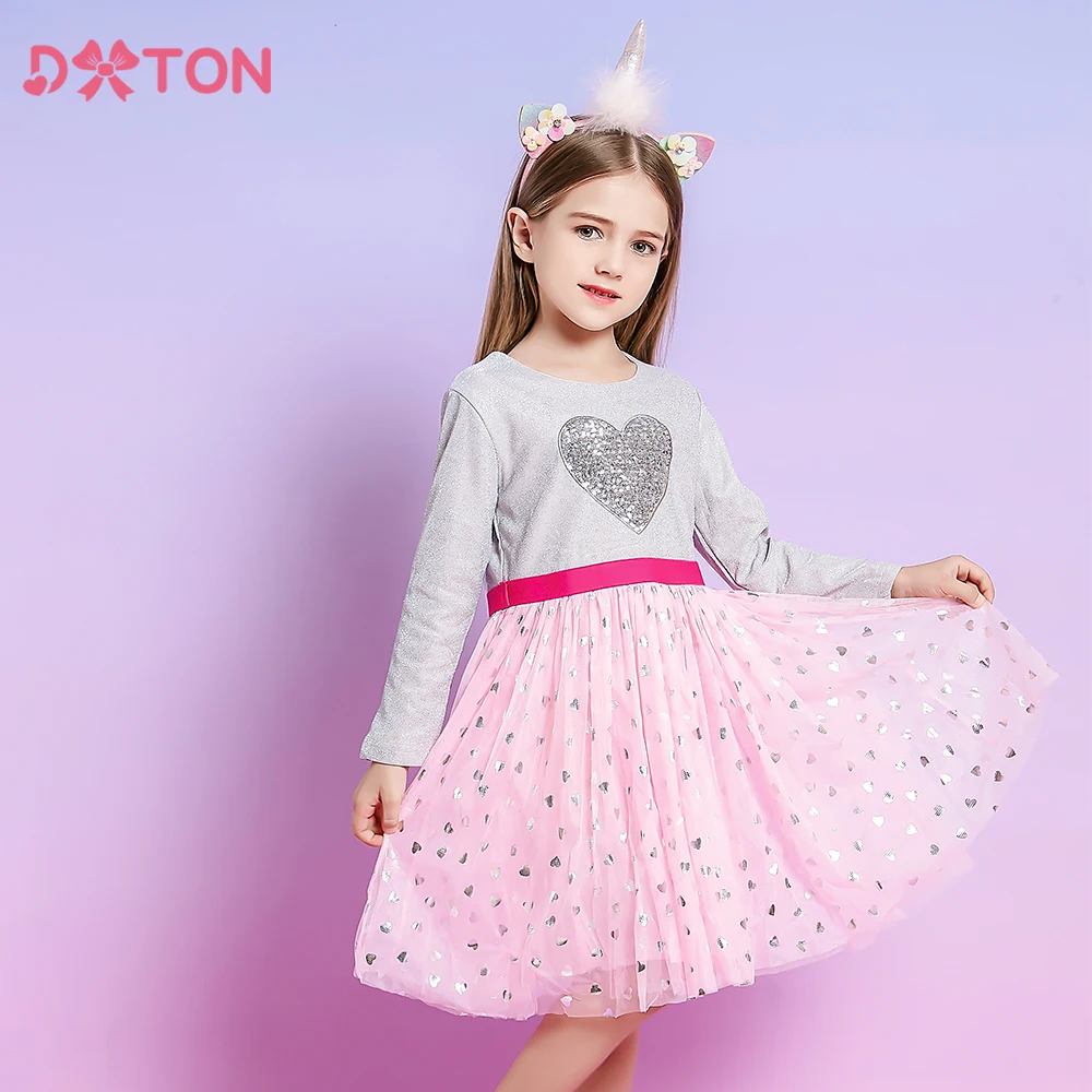 DXTON Vestido de princesa infantil con lentejuelas - imagen 2