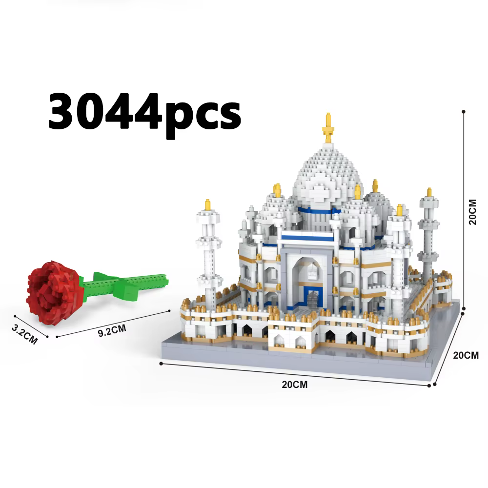 Modelo detallado del Taj Mahal en bloques de construcción