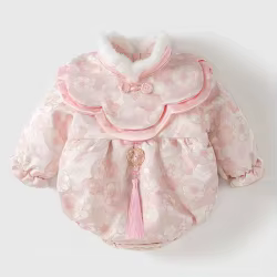 Mono de invierno con flores para bebé niña – Pelele cálidos de una pieza