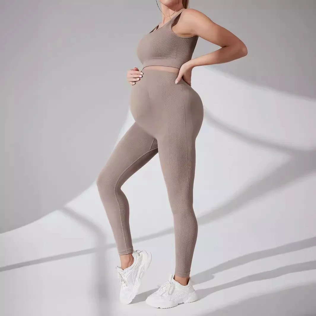 Conjunto de yoga premamá sin costuras para fitness - imagen 2