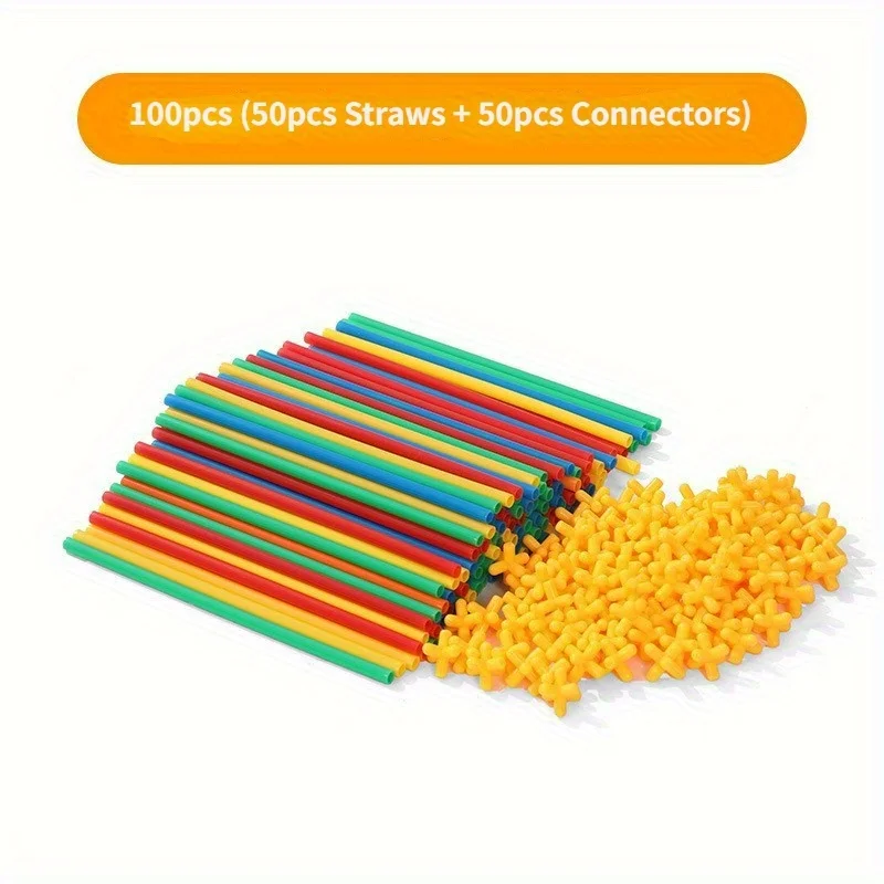 Juguetes de construcción con pajitas flexibles
