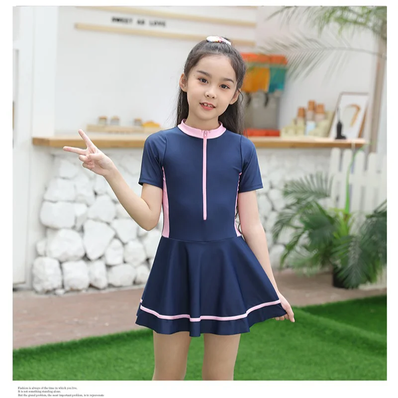 Bañador infantil de una pieza para niñas – estilo coreano moderno - imagen 4