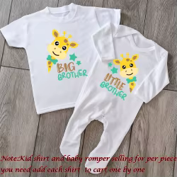Conjunto infantil a juego jirafa – Ropa suave para hermanos