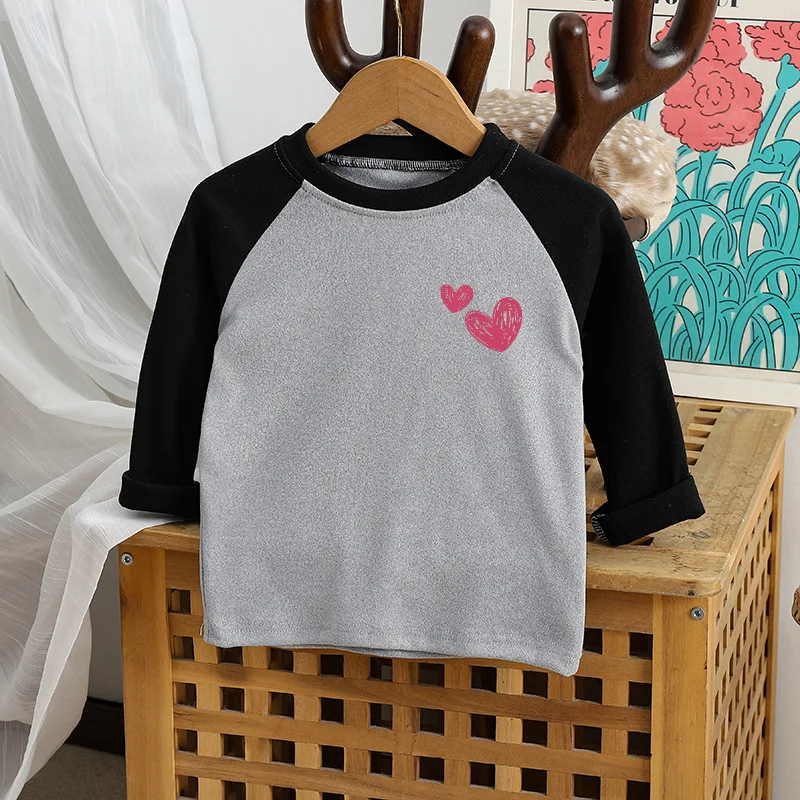Camiseta manga larga con estampado de corazón para bebé – Otoño - imagen 5