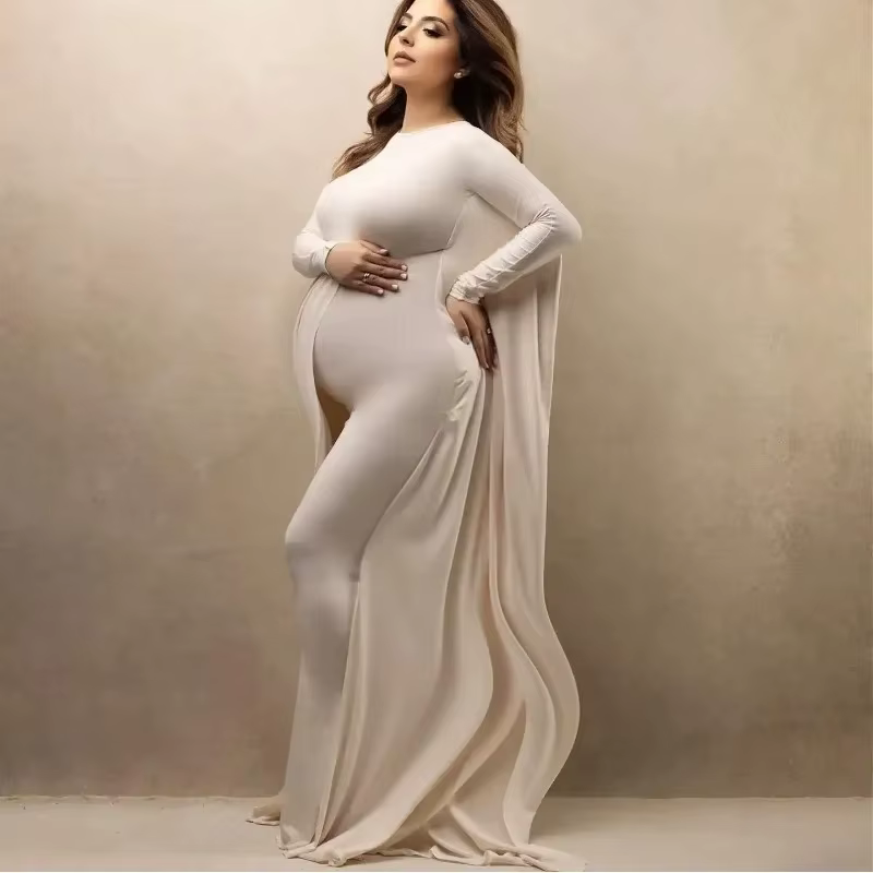 Vestido de maternidad elástico tipo bata para fotografía - imagen 5