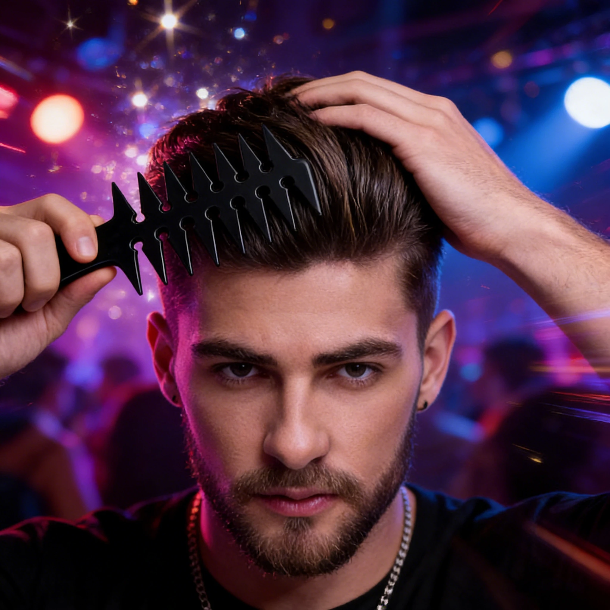 Peine para cabello graso - doble cara con dientes anchos, vintage - imagen 4