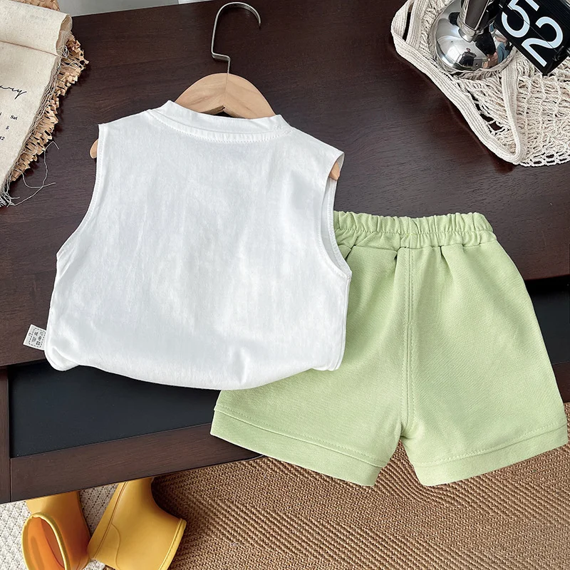 Conjunto de verano bebé: chaleco y pantalón corto cómodo - imagen 2