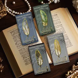 Marcapáginas metálicos vintage con plumas – regalo literario