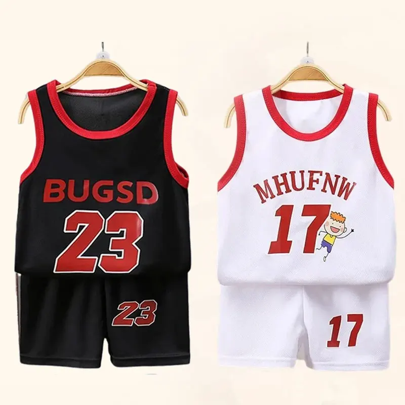 Conjunto deportivo infantil sin mangas con short transpirable