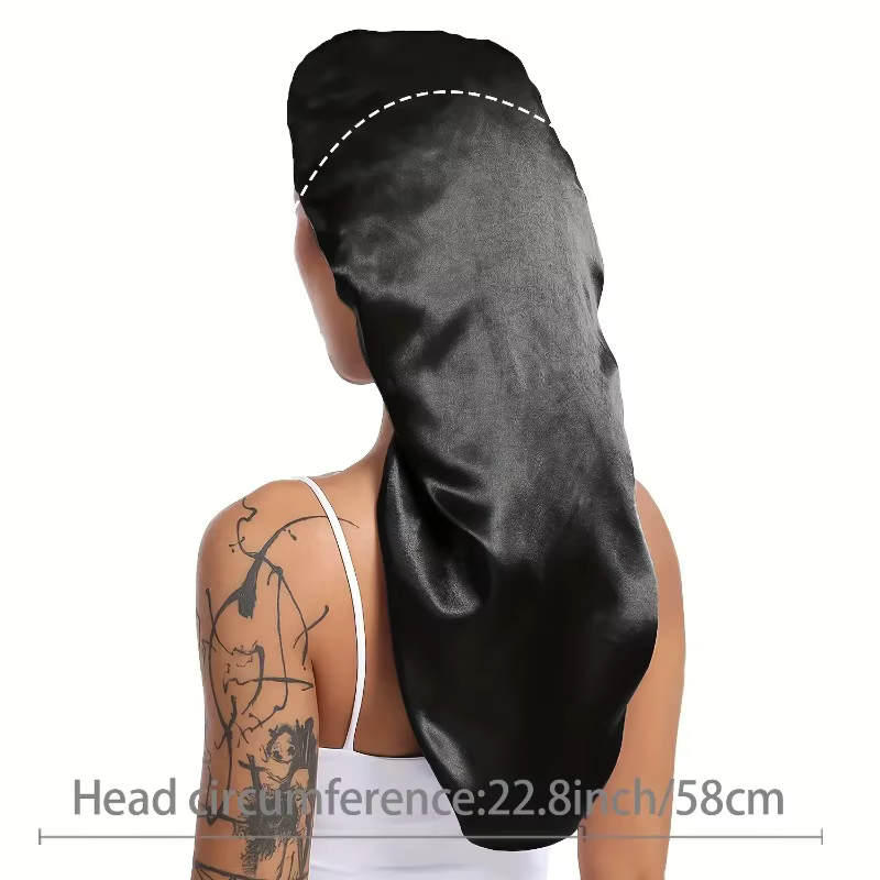 Gorro de satén para dormir en pelo liso y rizado - imagen 2