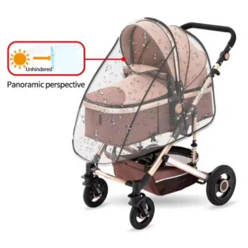Funda impermeable transparente para cochecito con cremallera - imagen 3