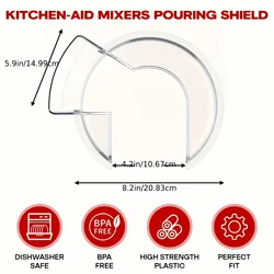 Protector antisalpicaduras transparente KitchenAid para batidora de pedestal