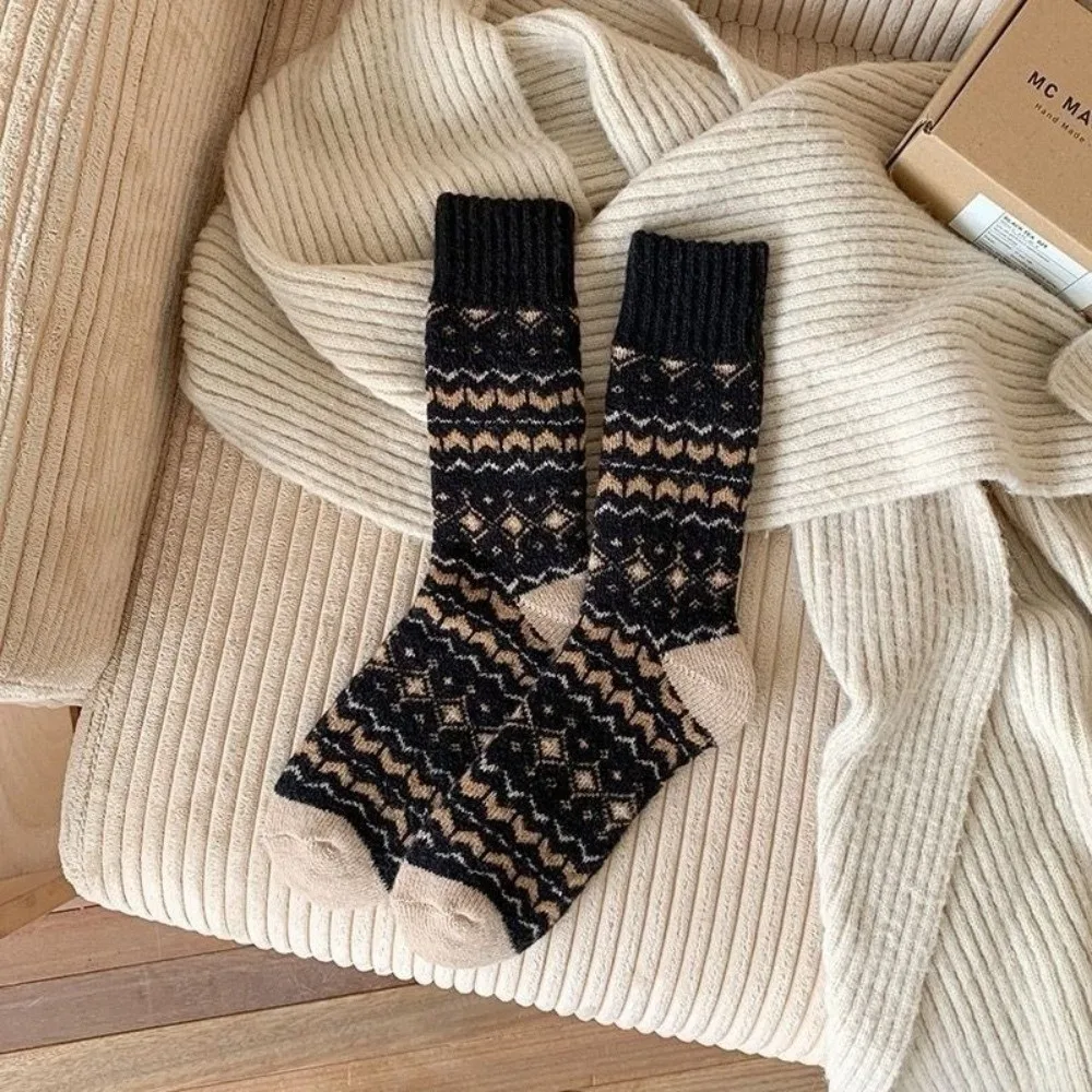 Calcetines térmicos de lana a media pantorrilla invierno retro - imagen 2