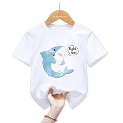 Camiseta infantil de verano con ballenas y estrellas