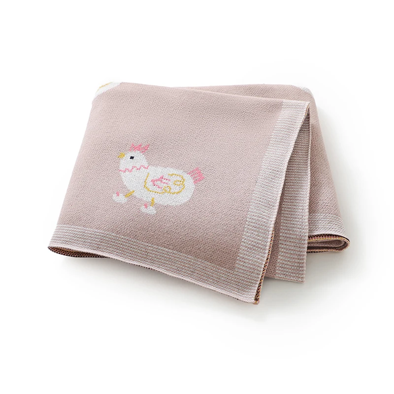 Manta de bebé para carrito y cuna con cuadros y dibujos