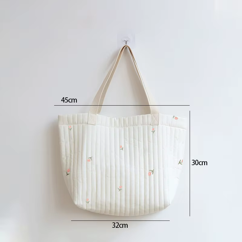 Bolsa de pañales bordada en algodón portátil para bebé - imagen 5