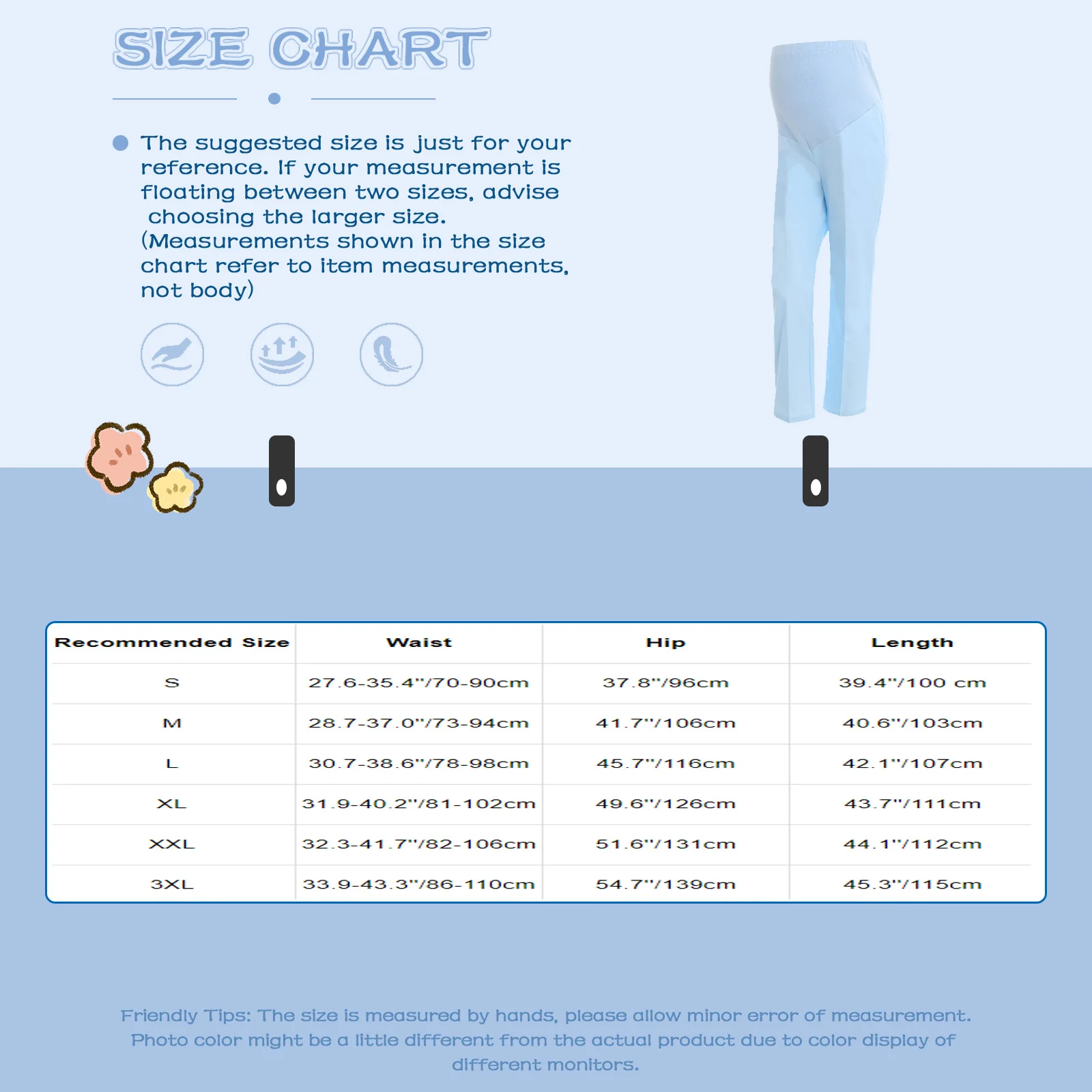 Pantalones de maternidad de color sólido con cintura elástica ajustable