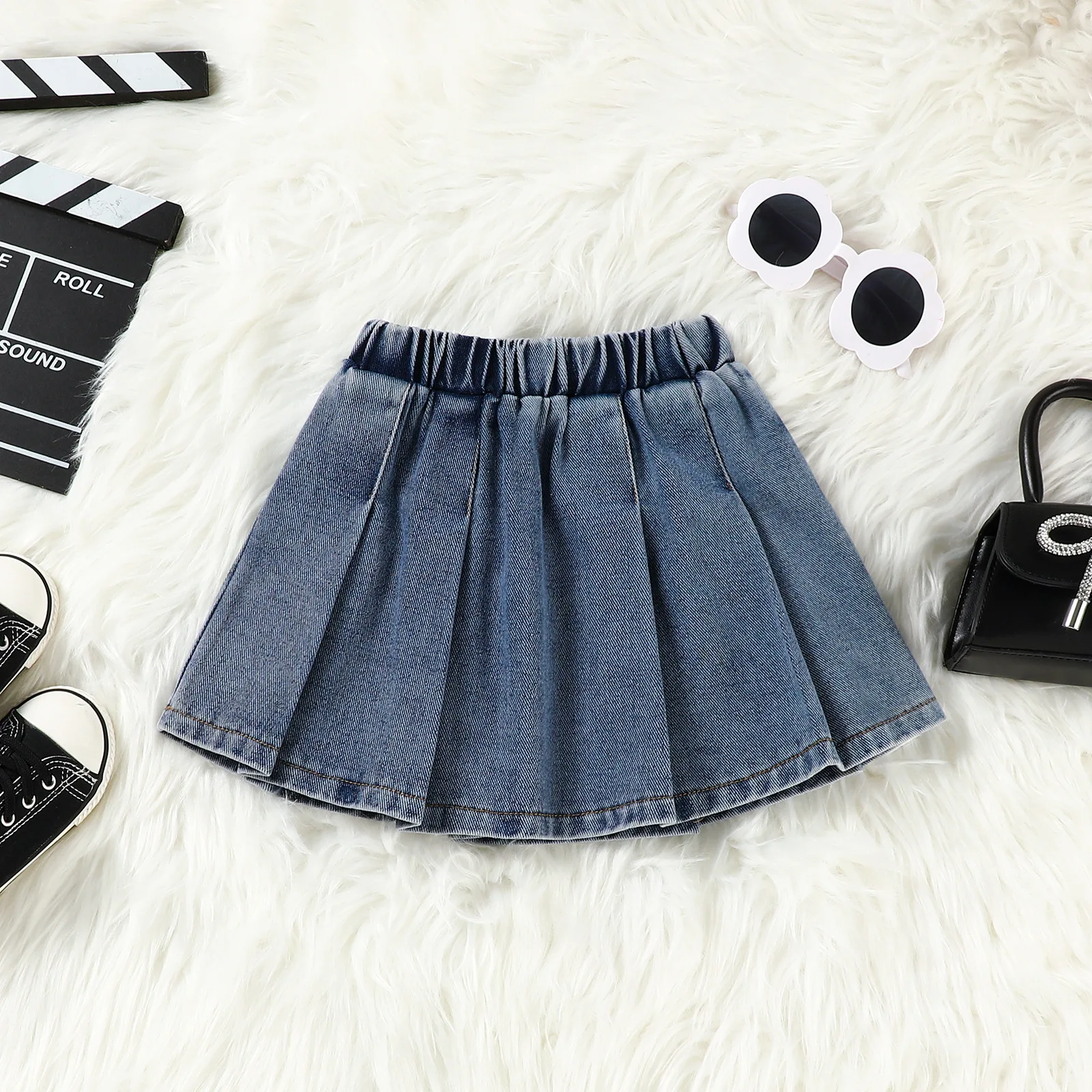 Conjunto verano niña camiseta vaquera sin mangas y falda boutique - imagen 4