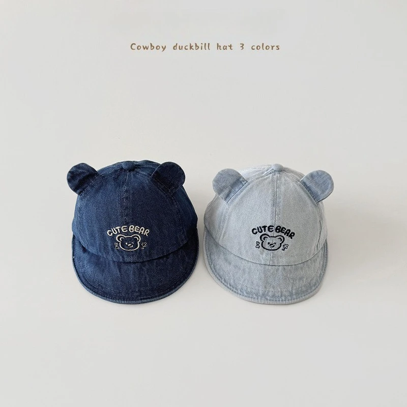 Sombrero de pescador infantil oso y pez, para el sol en verano