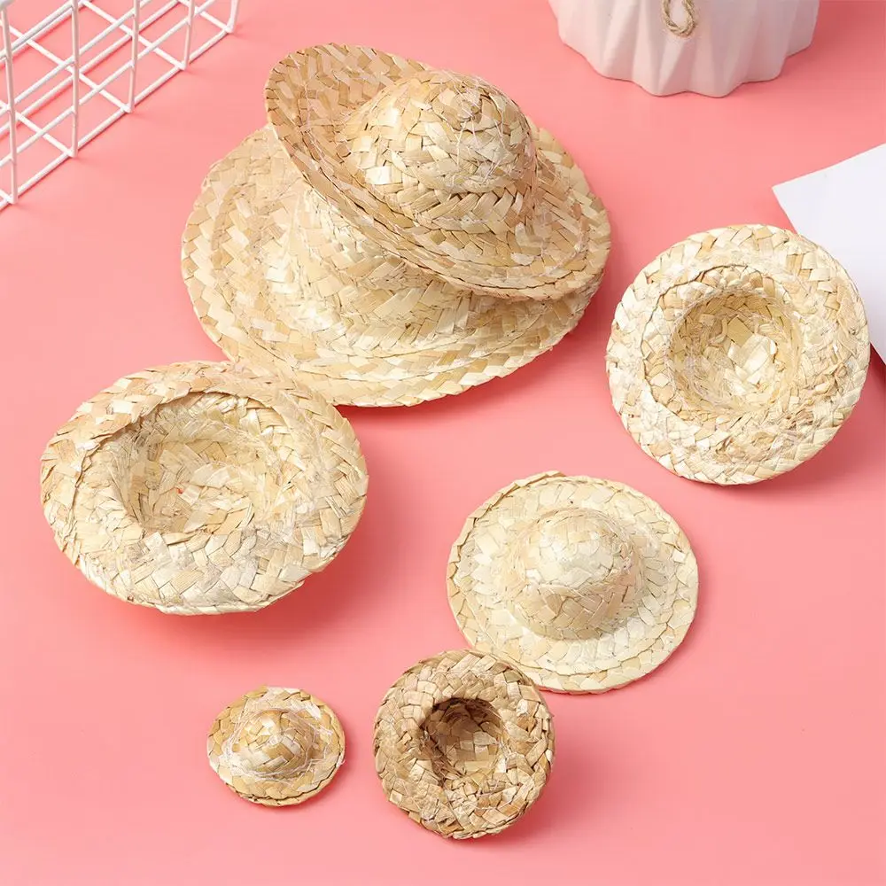 Sombrero de paja tejida para muñeca – Accesorio decorativo infantil - imagen 4