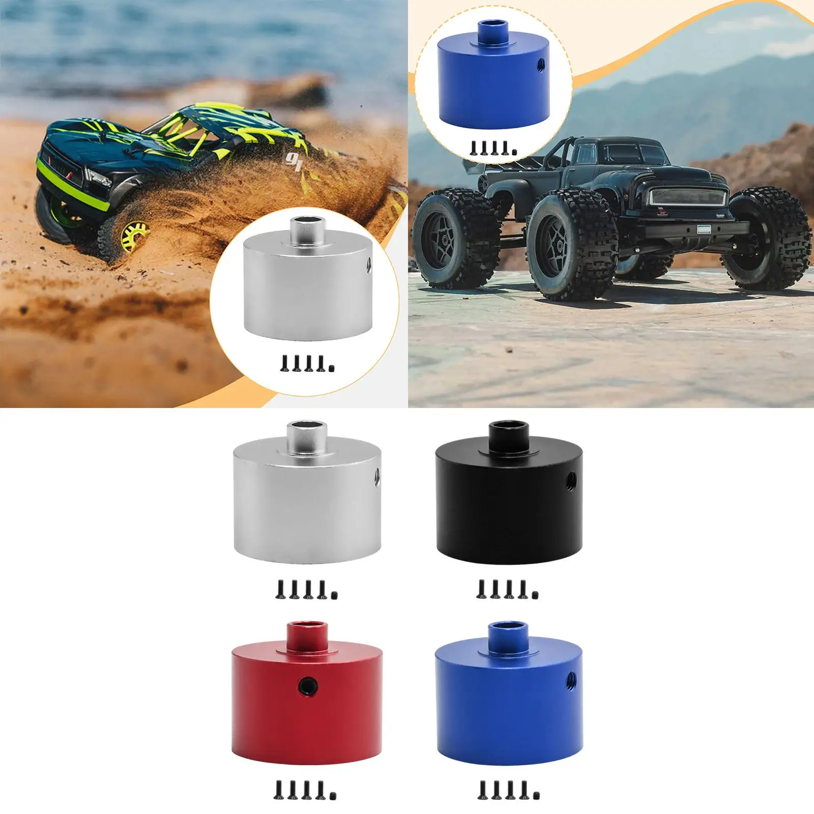 Carcasa diferencial coche RC repuesto universal metálica
