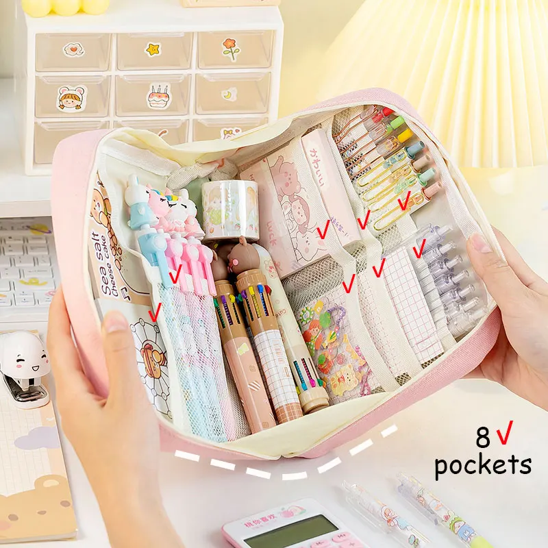 Estuche escolar kawaii de gran capacidad para niña