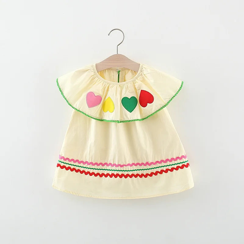 Vestido verano sin mangas en algodón con cuello de muñeca niña pequeña