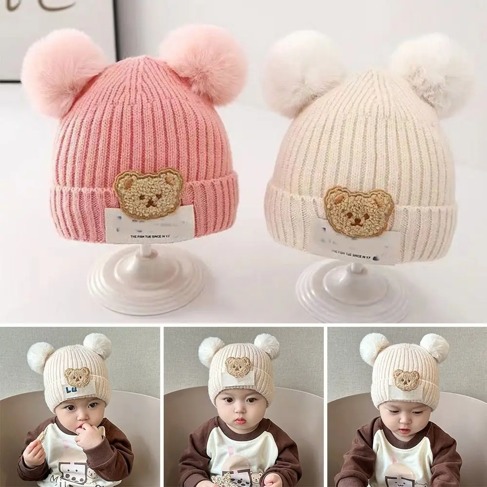Gorro de invierno infantil con borla de pelo suave - imagen 4