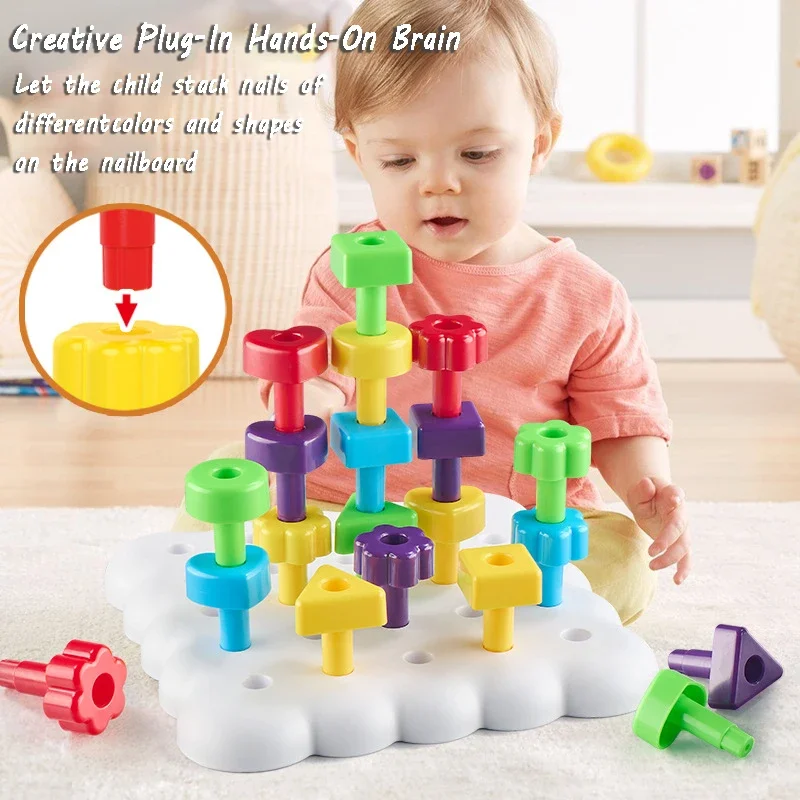 Juego Montessori de clavijas y engranajes educativos infantiles - imagen 4