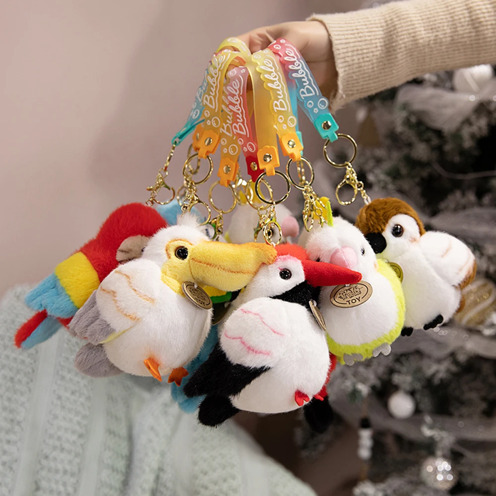 Slapband llavero infantil de tucán con peluche multicolor