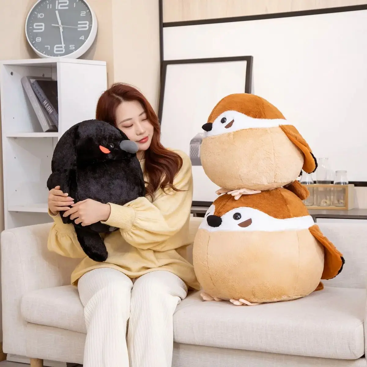 Peluche de pájaro suave redondo como almohada para bebé Navidad - imagen 3