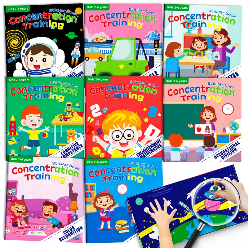Libro de pegatinas Montessori con animales para niños pequeños