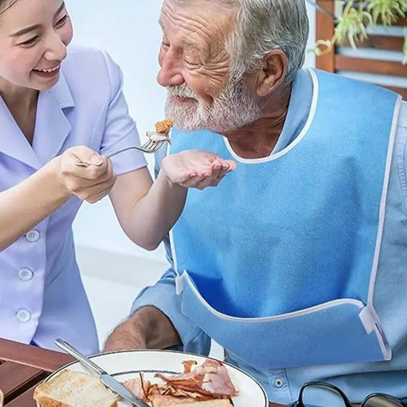 Babero de rizo grande para adultos con recogedor de migas - imagen 5