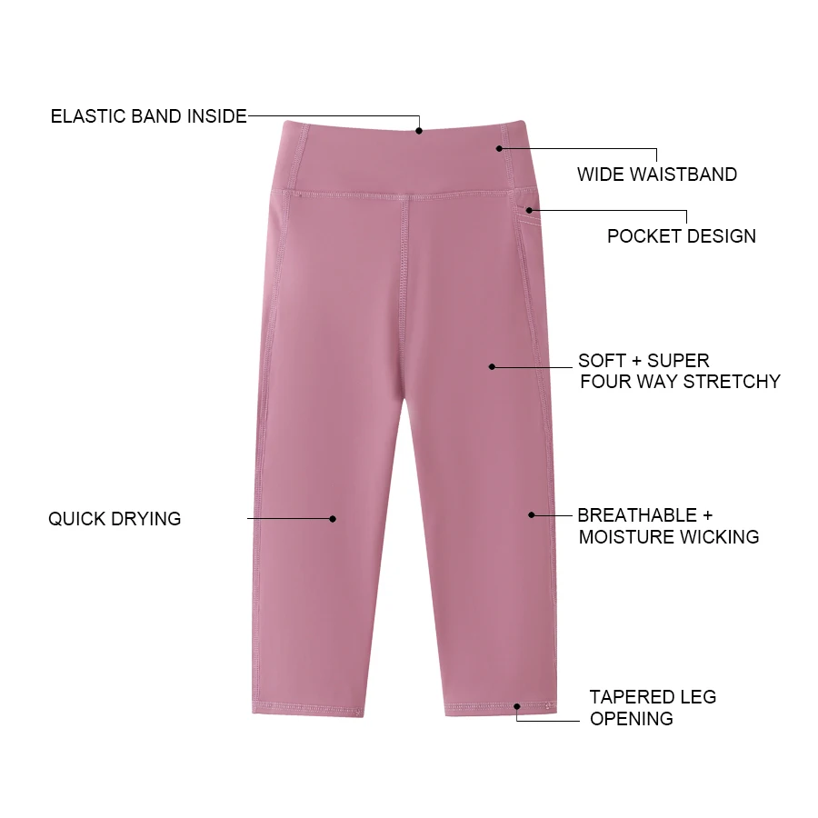 Sheecute – Mallas deportivas para niña con bolsillos - imagen 3
