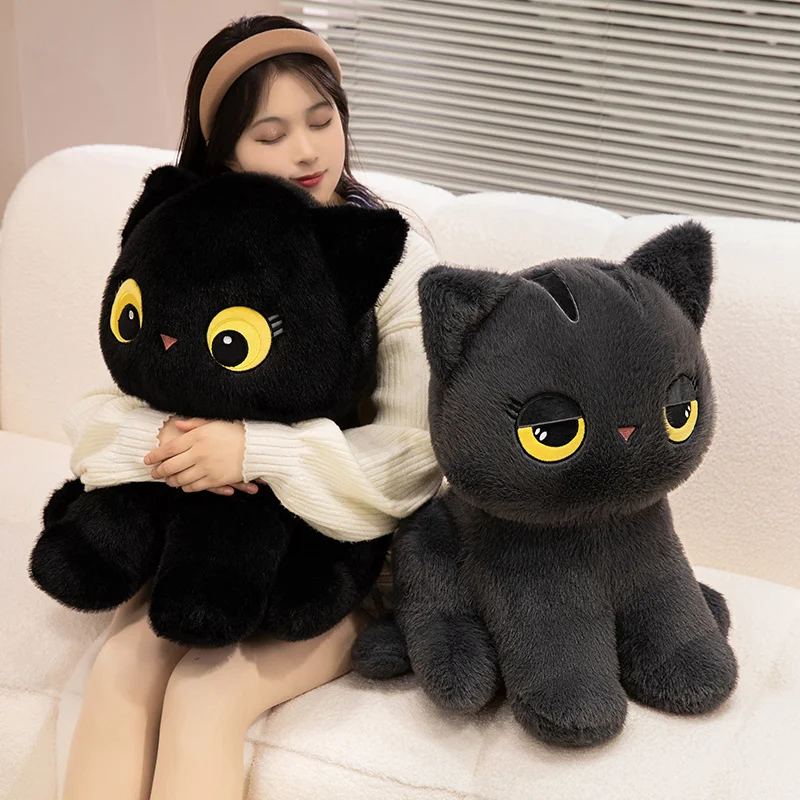 Cojín peluche gato negro sentado para decoración infantil - imagen 3