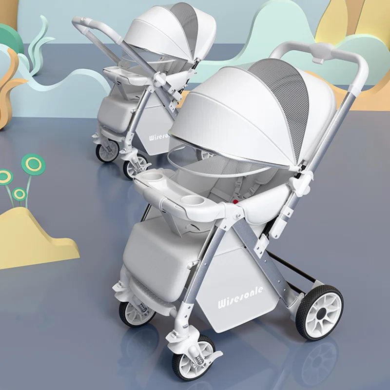 Cochecito de bebé con asiento reclinable ligero plegable bidireccional - imagen 5