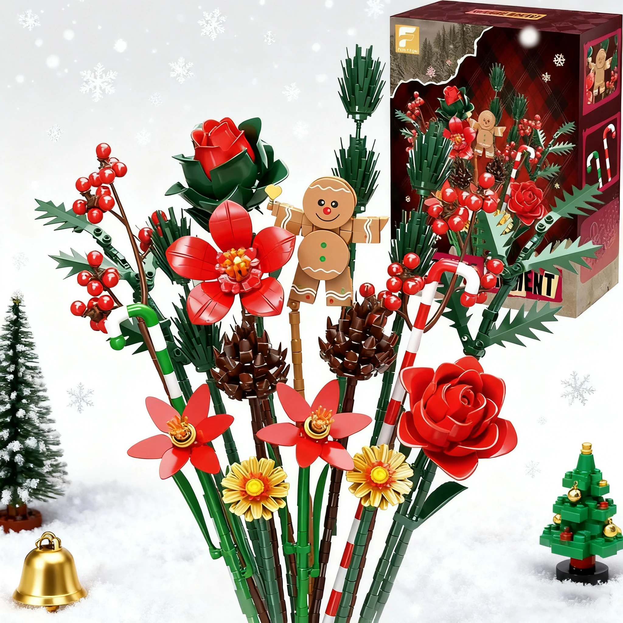 Bloques de construcción pan de jengibre ramo festivo Navidad - imagen 2