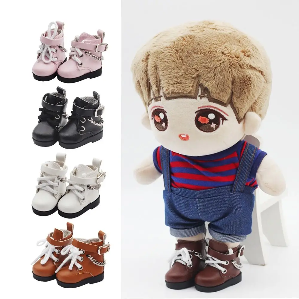 Zapatos de muñeca de cuero PU con cadena y botas mini - imagen 5