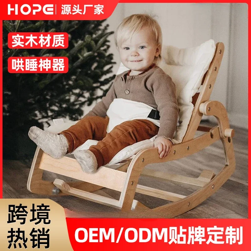 Mecedora de madera para bebé – Silla relajante y multifuncional - imagen 5