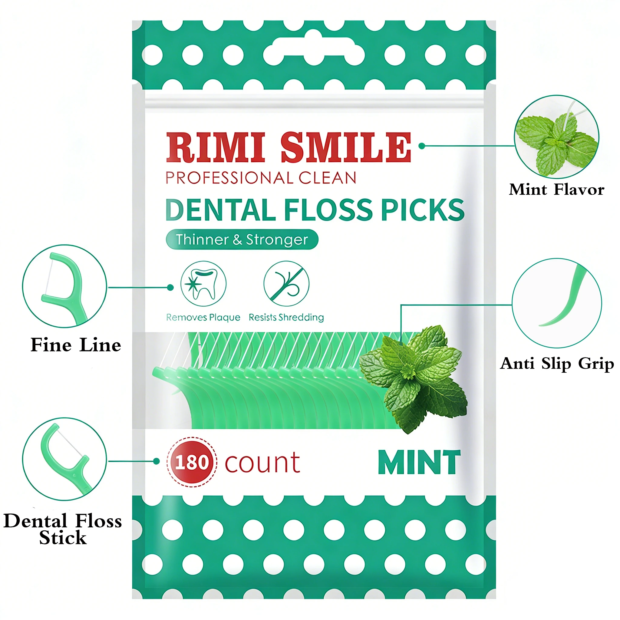 Rimi Smile hilo dental menta, palillos profesionales y estuche - imagen 4