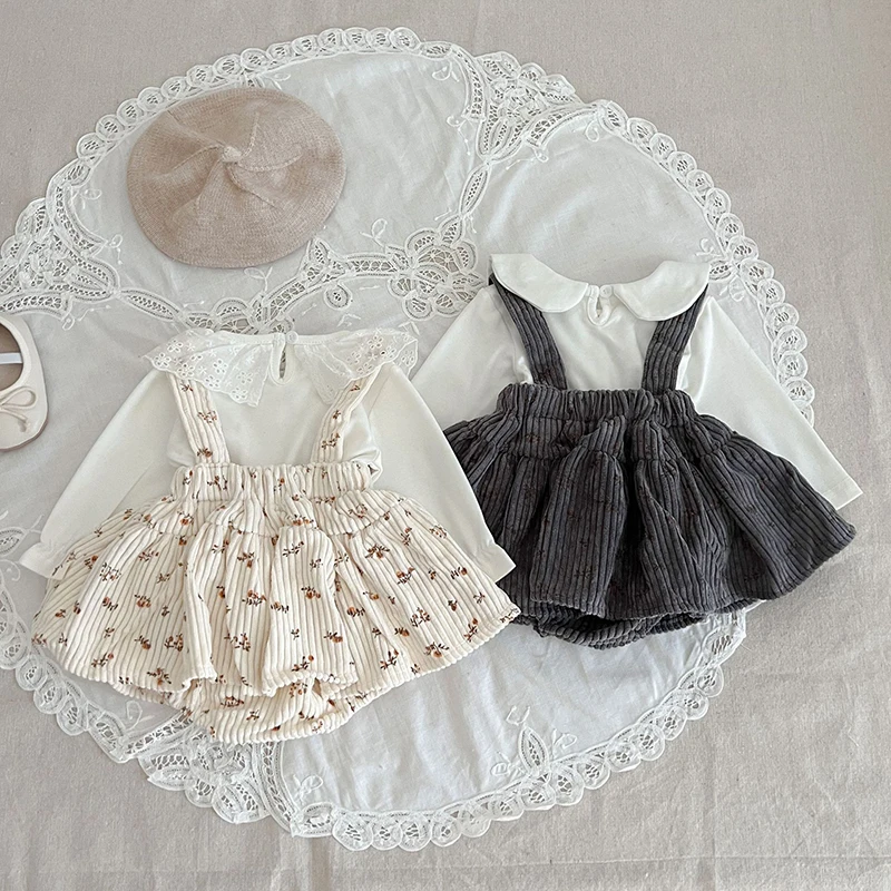Milangel Conjunto floral de otoño – Bebé niña - imagen 4