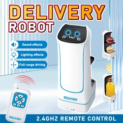 Robot RC a domicilio de comida con luces, sonido y elevación