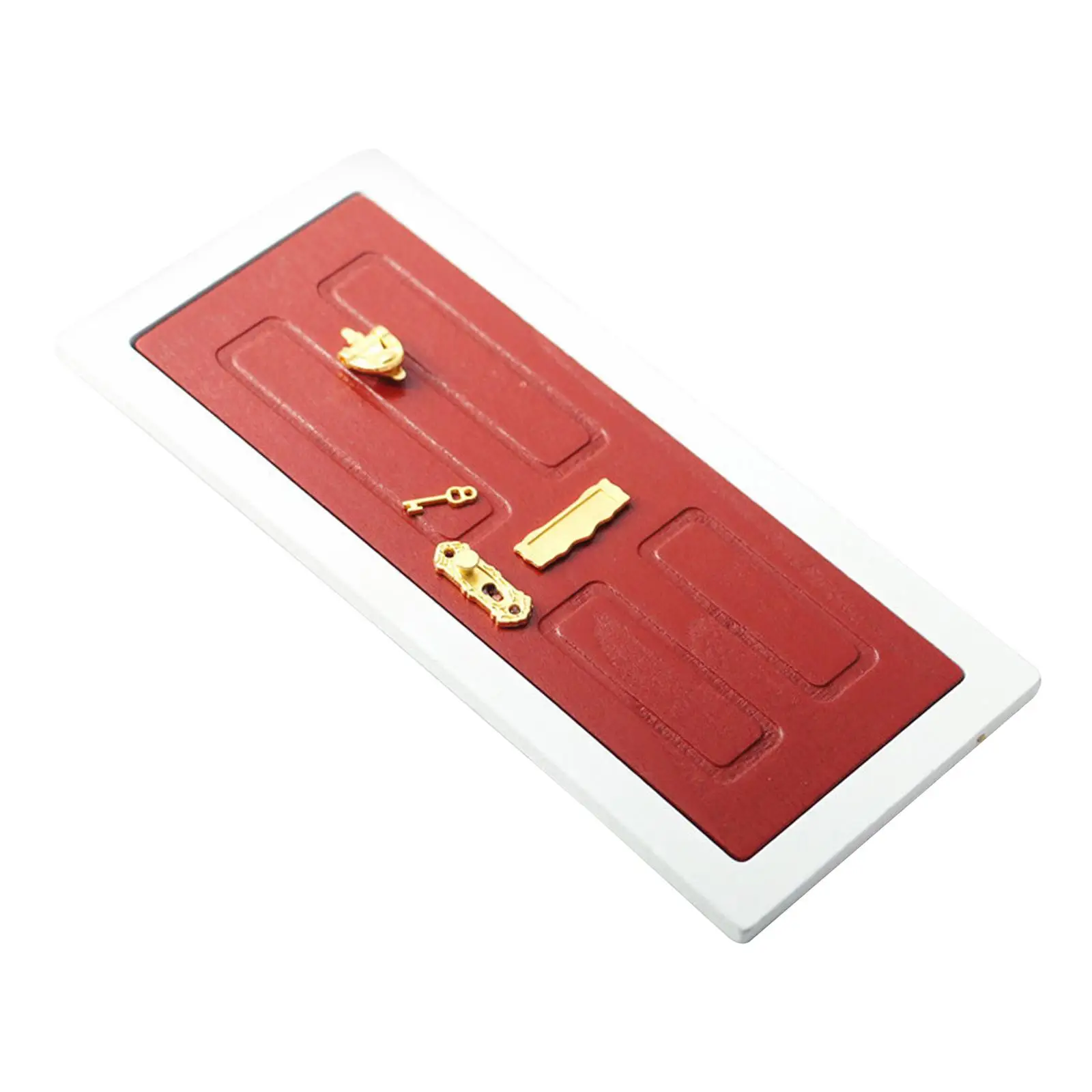 Decoración de dormitorio con puerta de madera miniatura