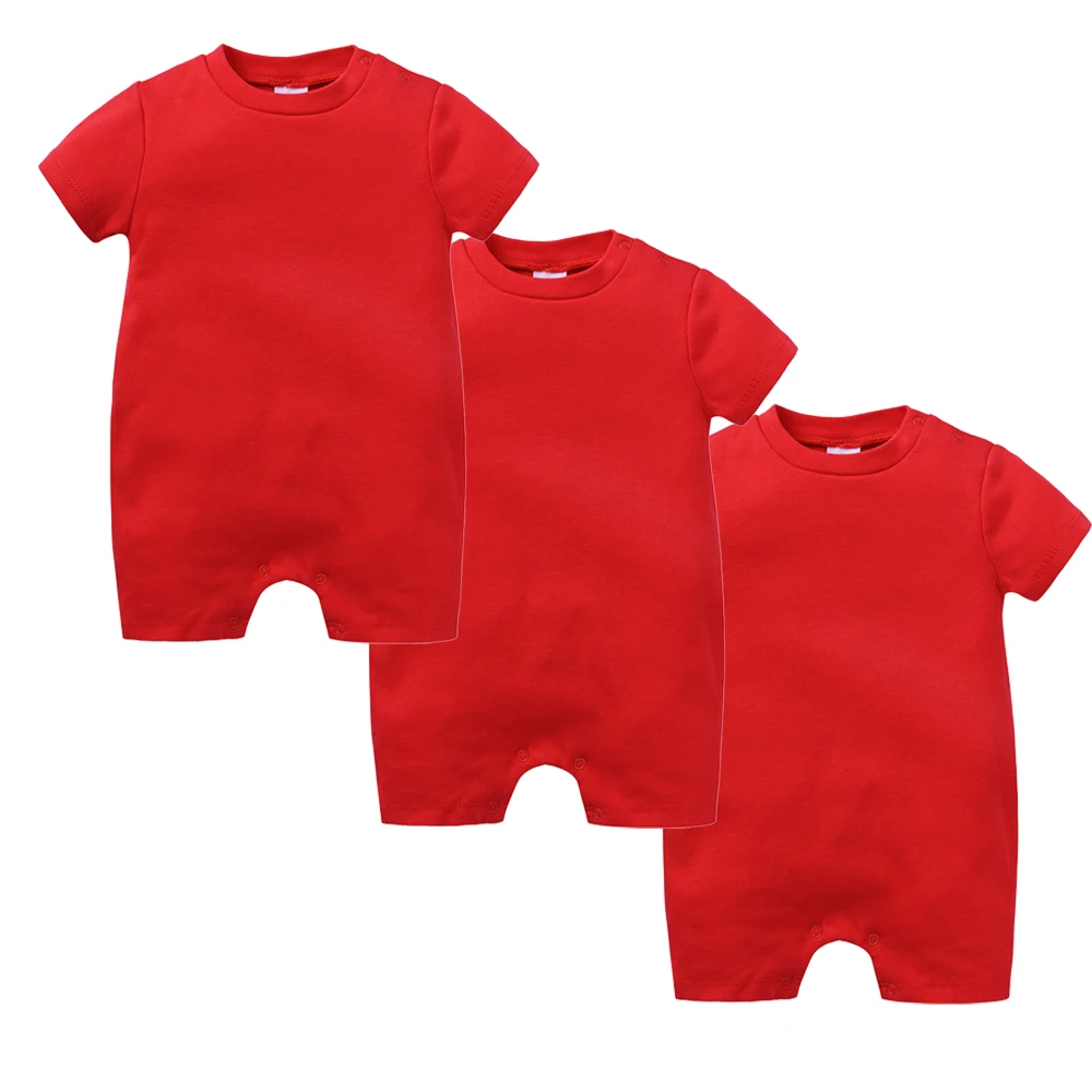 Mamelucos de bebé algodón liso manga corta Unisex - imagen 5
